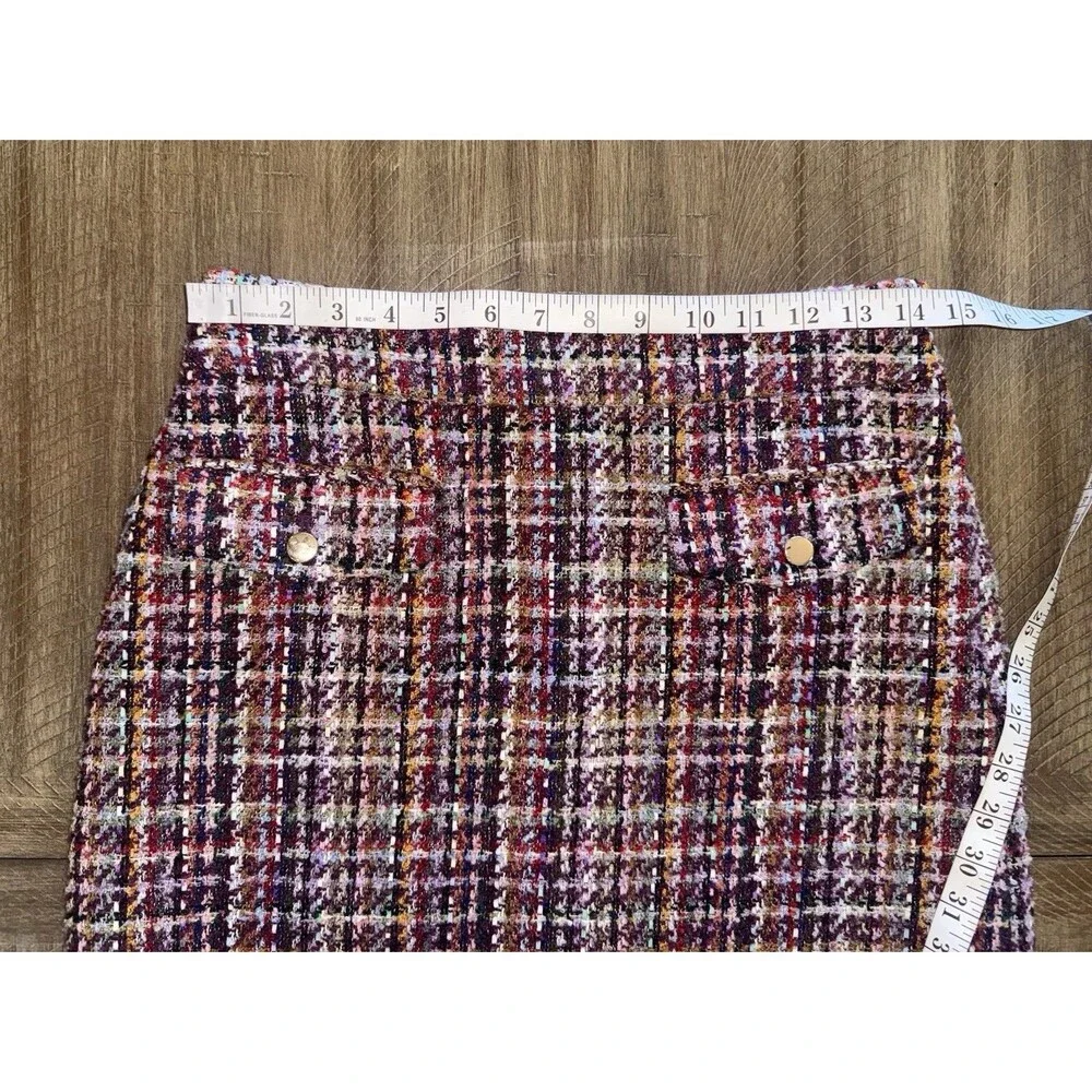 Ann Taylor LOFT Multicolor Tweed Pencil Straight Mini Skirt Women’s Size 2